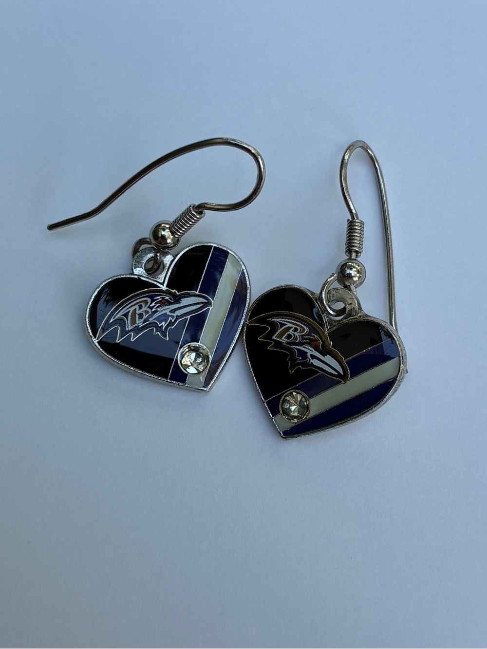 Baltimore Ravens heart shaped earrings
